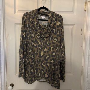 LuLaRoe Leopard print Cowl Neck Sweater